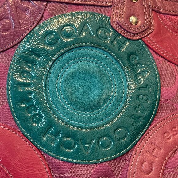 Coach Galaxy Mutlicolor Snap Head Patchwork Tote Shoulder Bag - Picture 16 of 16